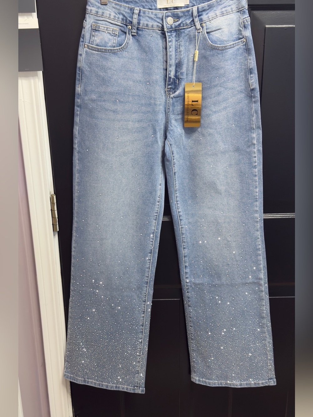 NWT Lizette Collection Light Wash Embellished Women’s Sparkle Jeans - Light Blue